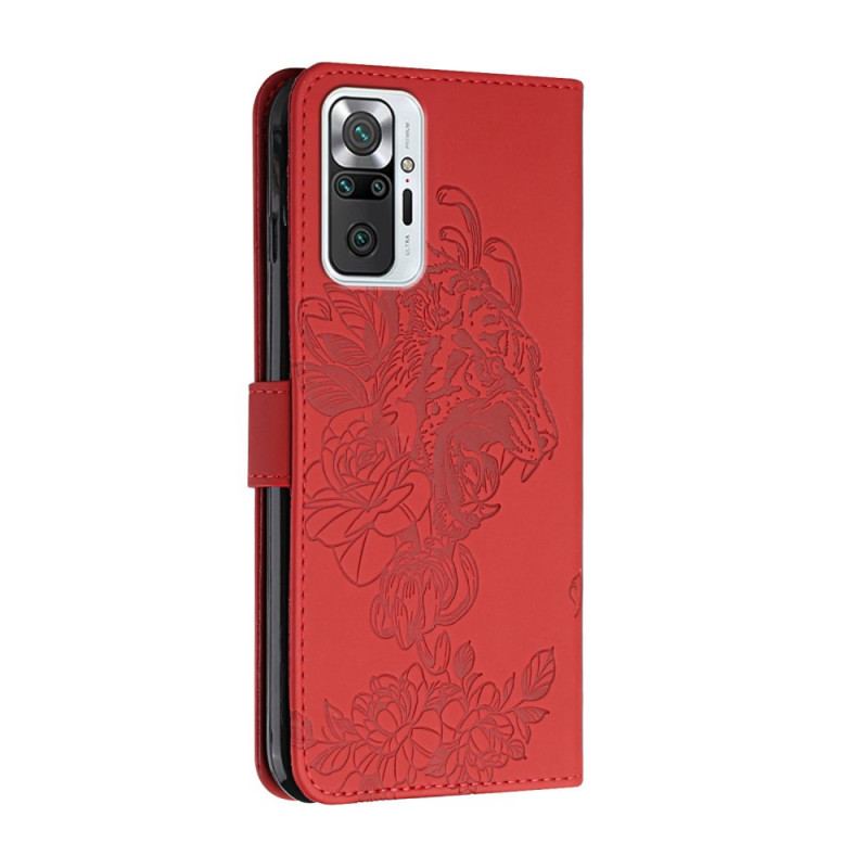 Housse Xiaomi Redmi Note 10 Pro Tigre Baroque à Lanière