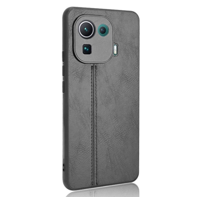 Coque Xiaomi Mi 11 Pro Effet Cuir Couture