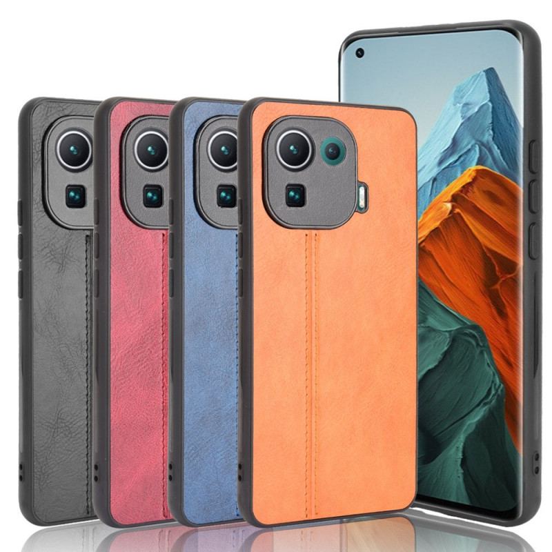 Coque Xiaomi Mi 11 Pro Effet Cuir Couture