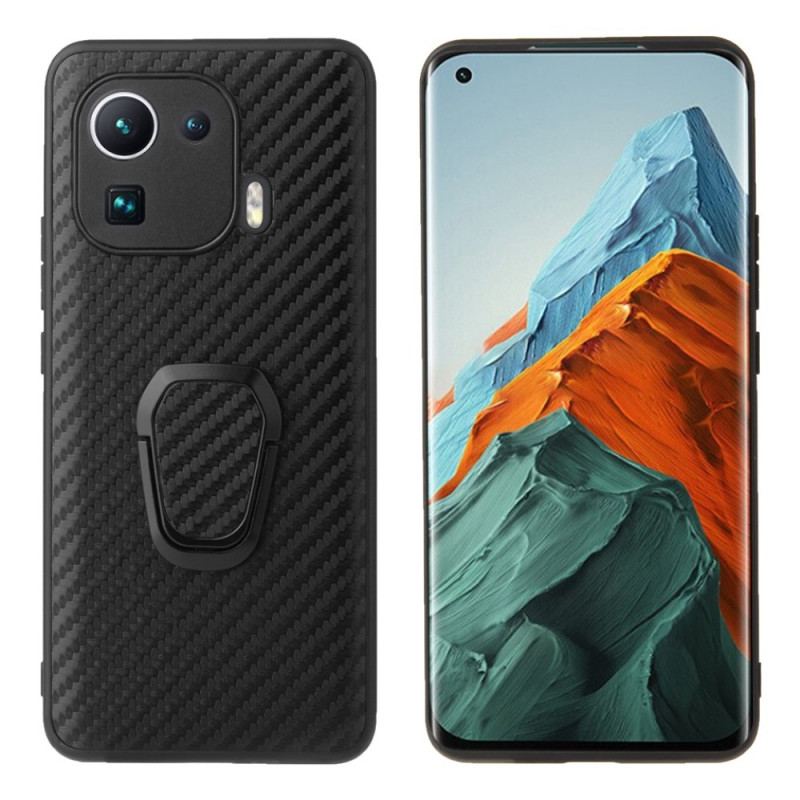 Coque Xiaomi Mi 11 Pro Fibre Carbone Anneau-Support