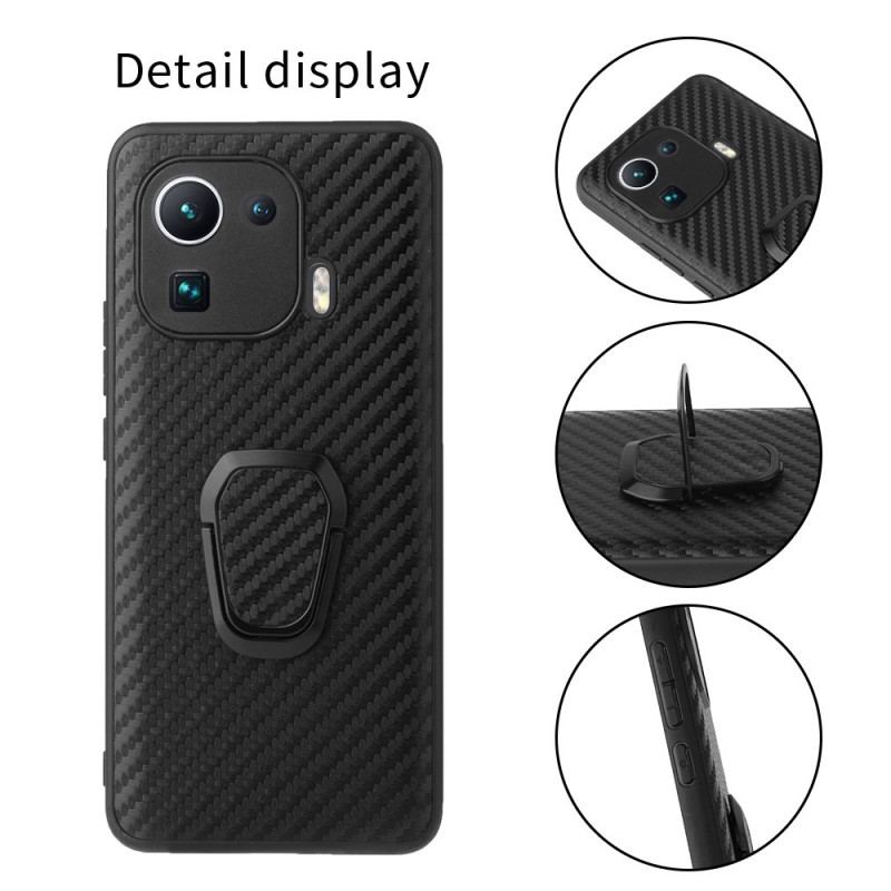 Coque Xiaomi Mi 11 Pro Fibre Carbone Anneau-Support