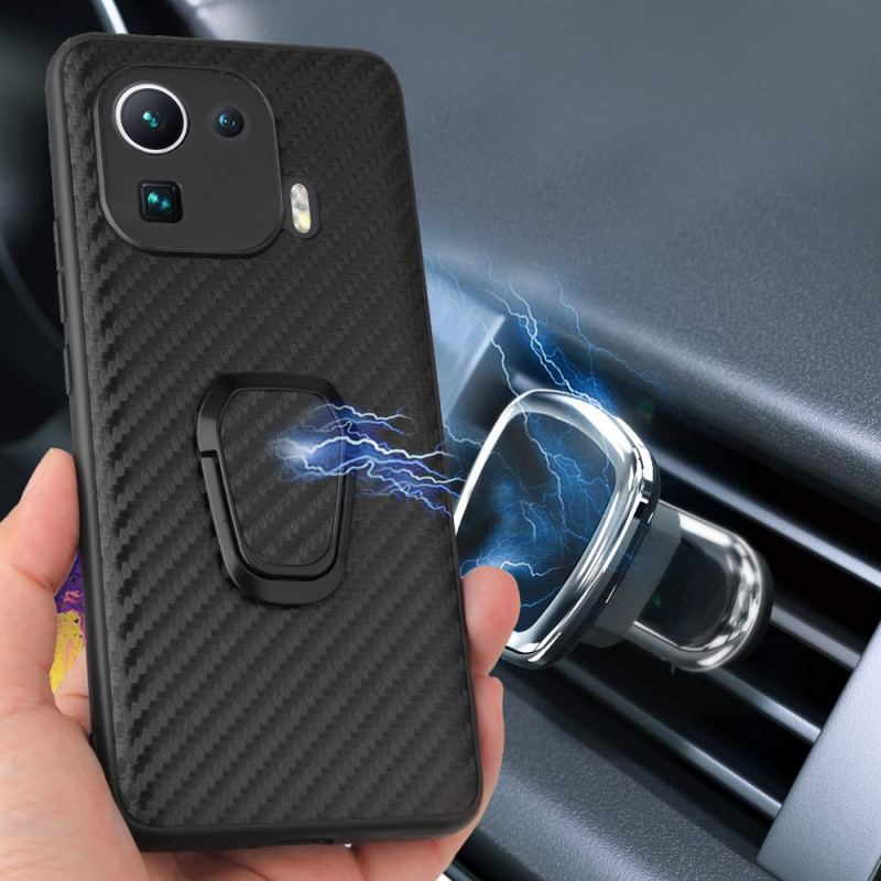 Coque Xiaomi Mi 11 Pro Fibre Carbone Anneau-Support