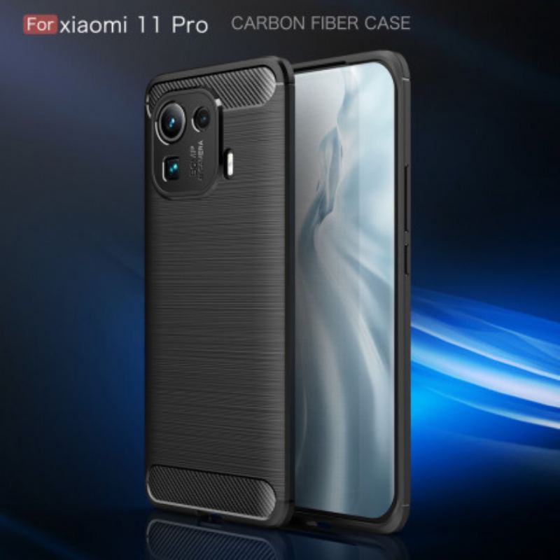 Coque Xiaomi Mi 11 Pro Fibre Carbone Brossée