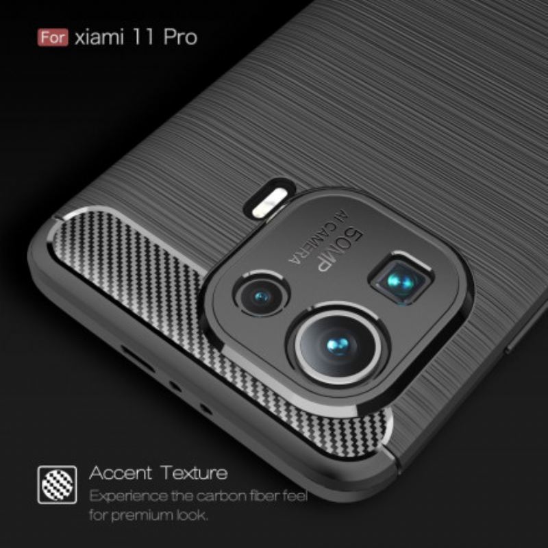 Coque Xiaomi Mi 11 Pro Fibre Carbone Brossée