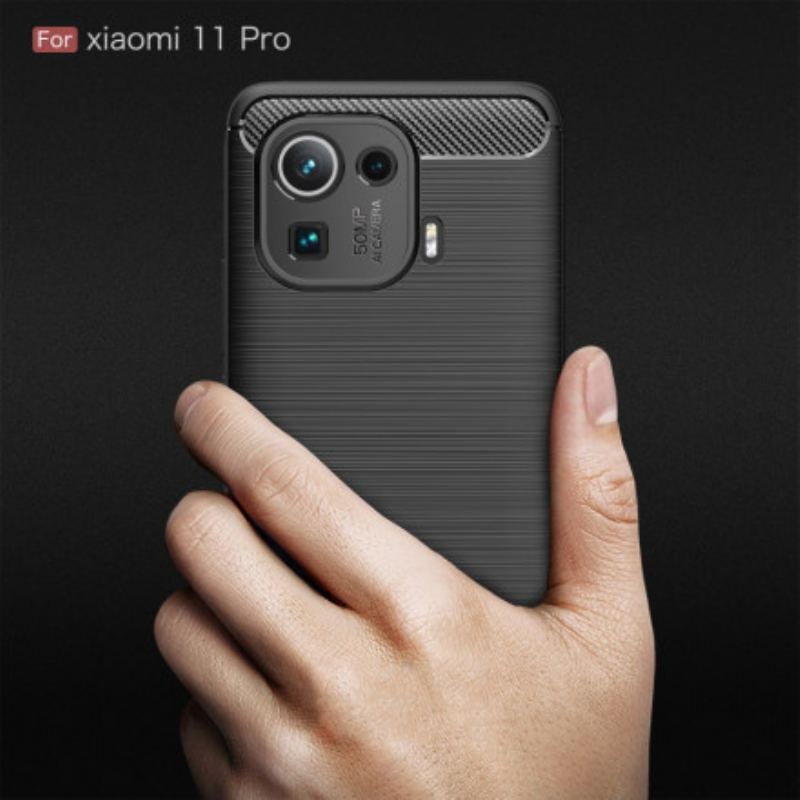 Coque Xiaomi Mi 11 Pro Fibre Carbone Brossée