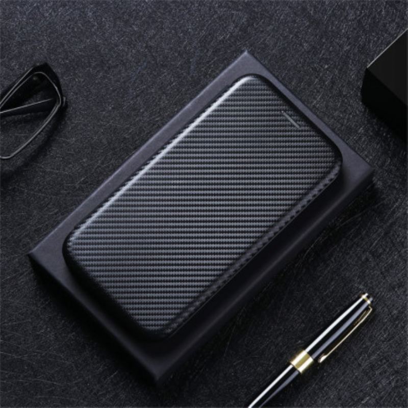 Flip Cover Xiaomi Mi 11 Pro Fibre Carbone avec Anneau Support