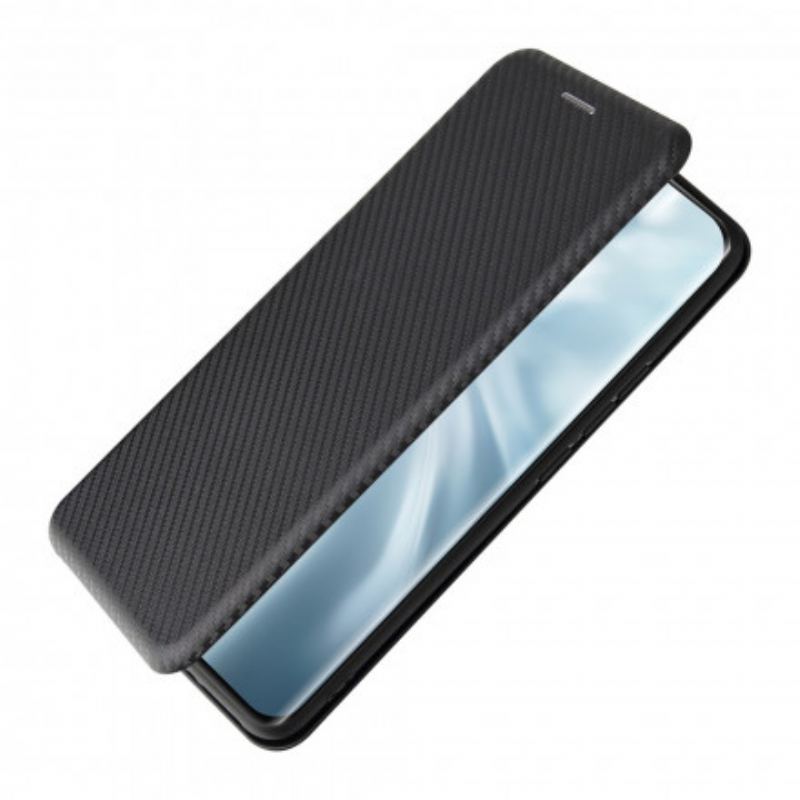 Flip Cover Xiaomi Mi 11 Pro Fibre Carbone avec Anneau Support