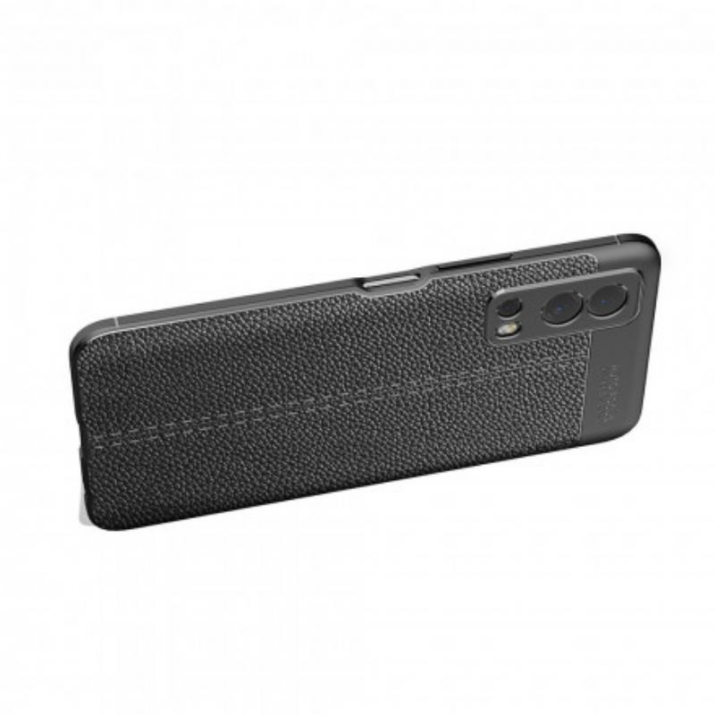 Coque Vivo Y72 5G Effet Cuir Litchi Double Line