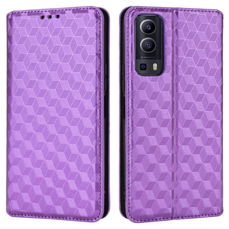 Flip Cover Vivo V72 5G Effet Cuir Diamant