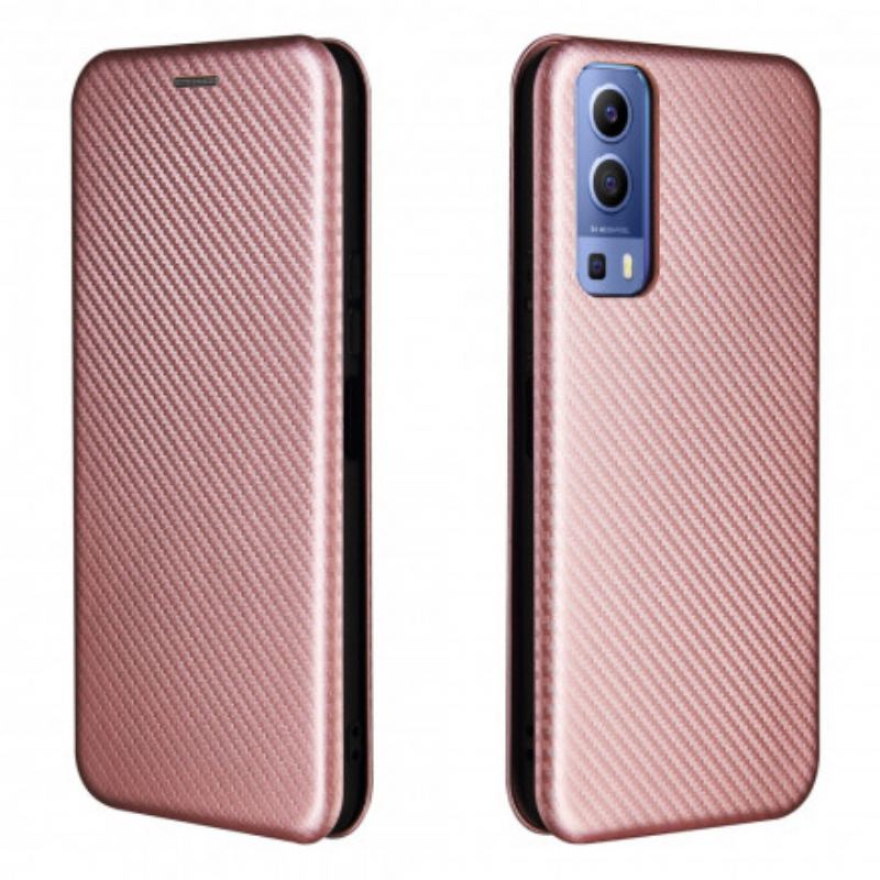 Flip Cover Vivo Y72 5G Silicone Carbone Coloré