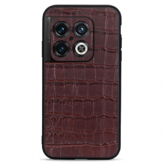 Coque OnePlus 10 Pro 5G Cuir Véritable Texture Crocodile