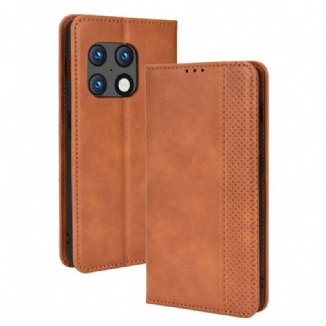 Flip Cover OnePlus 10 Pro 5G Effet Cuir Vintage Stylisé