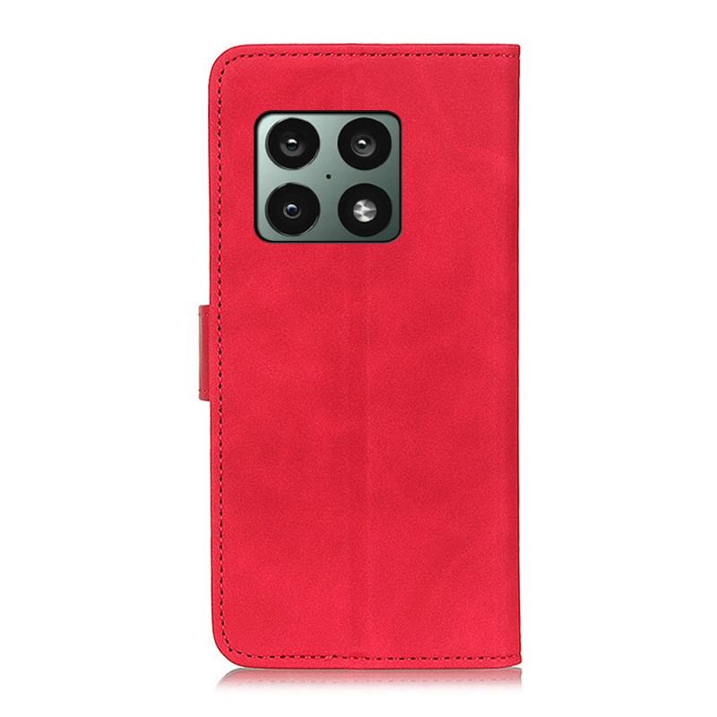 Housse OnePlus 10 Pro 5G Matte Effet Cuir Vintage KHAZNEH