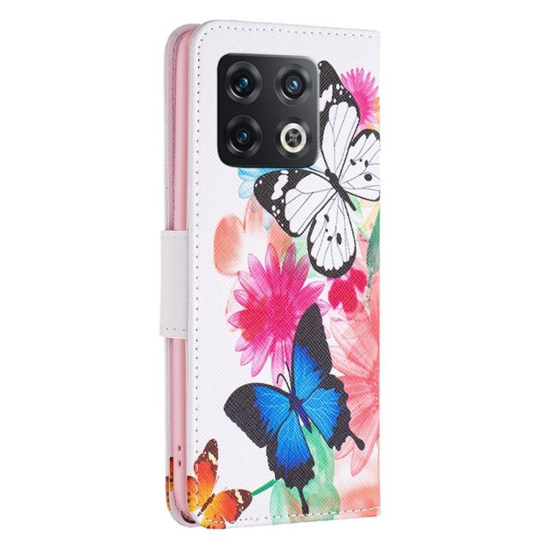 Housse OnePlus 10 Pro 5G Papillons Aquarelle