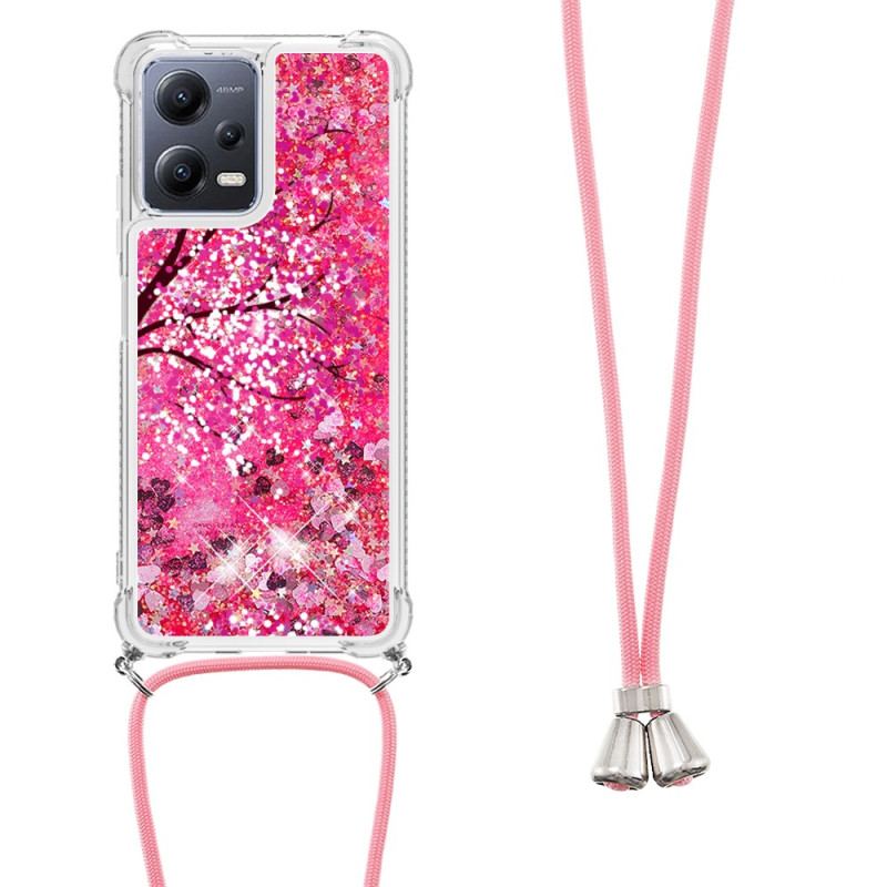 Coque Xiaomi Redmi Note 12/Poco X5 5G à Cordon Paillettes Arbre