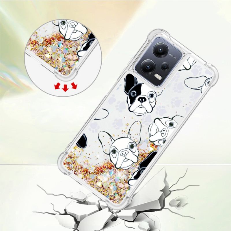 Coque Xiaomi Redmi Note 12/Poco X5 5G Paillettes Mr Chien