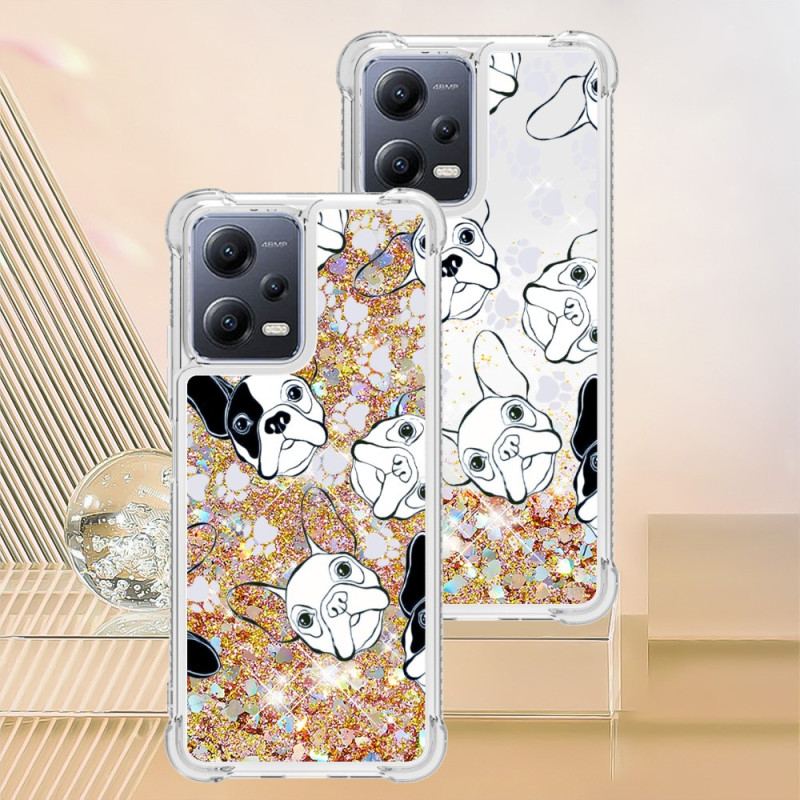 Coque Xiaomi Redmi Note 12/Poco X5 5G Paillettes Mr Chien