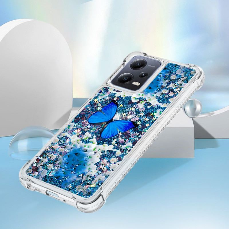 Coque Xiaomi Redmi Note 12/Poco X5 5G Paillettes Papillons