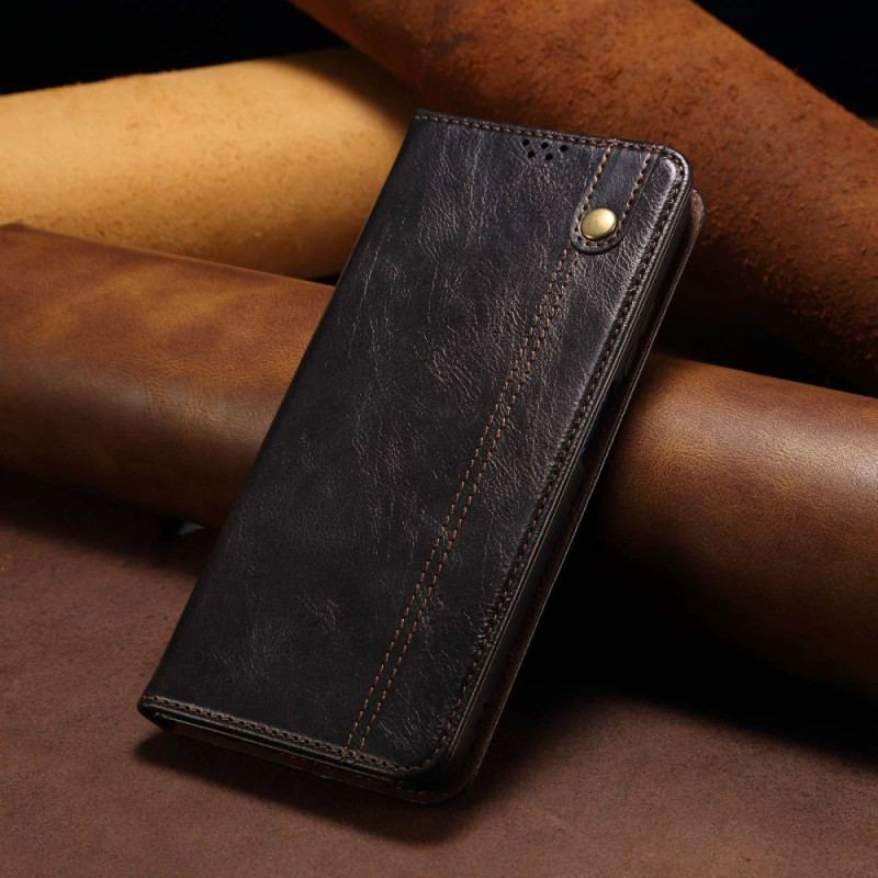 Flip Cover Xiaomi Redmi Note 12/Poco X5 5G Simili Cuir Ciré