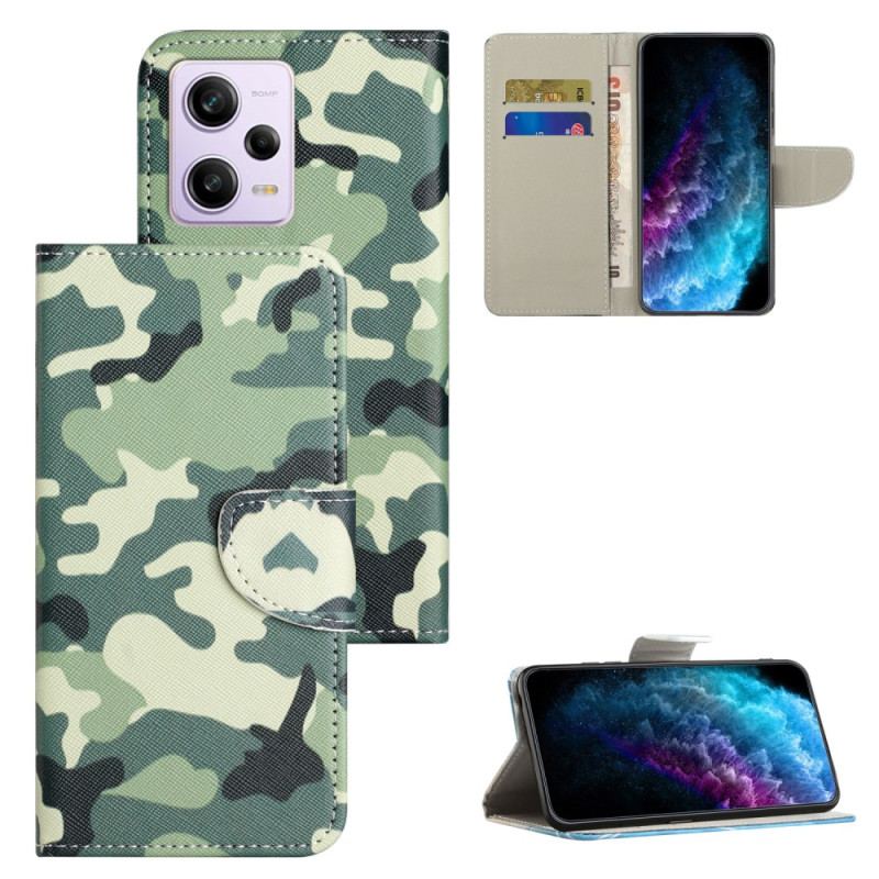 Housse Xiaomi Redmi Note 12/Poco X5 5G Camouflage à Lanière