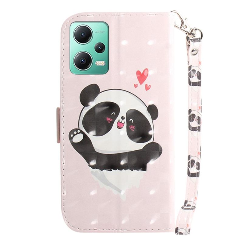 Housse Xiaomi Redmi Note 12/Poco X5 5G Panda Love à Lanière