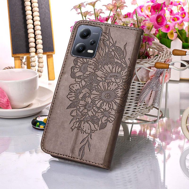 Housse Xiaomi Redmi Note 12/Poco X5 5G Papillon Floral