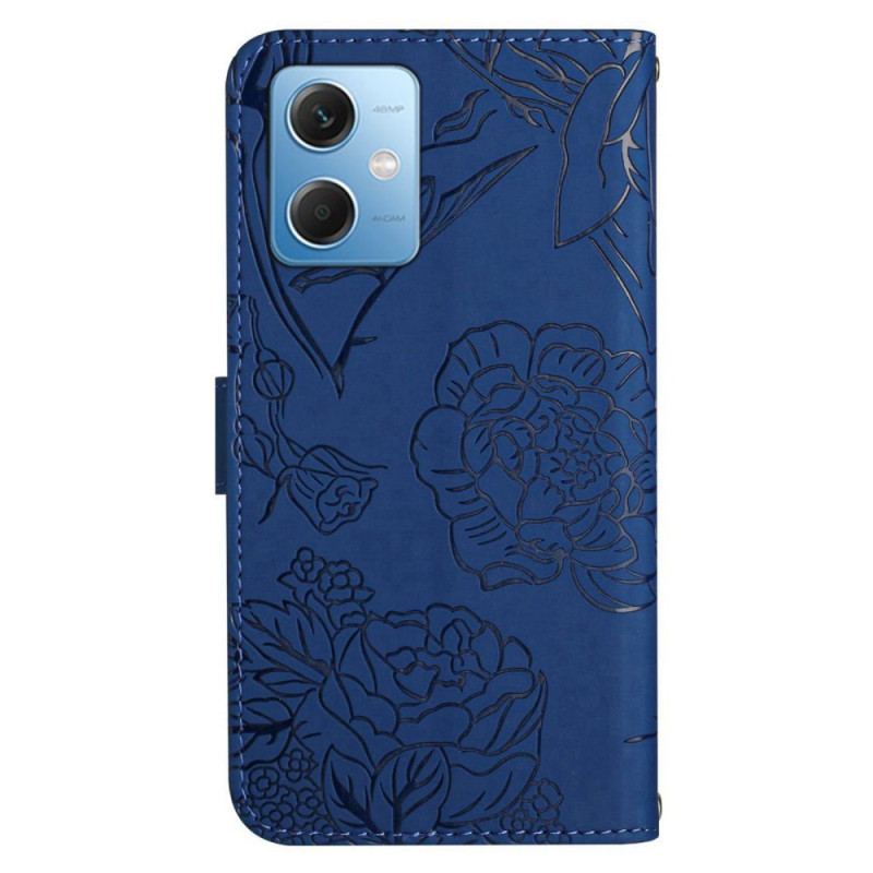 Housse Xiaomi Redmi Note 12/Poco X5 5G Papillons et Lanière