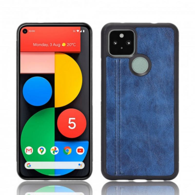 Coque Google Pixel 4a 5G Effet Cuir Couture