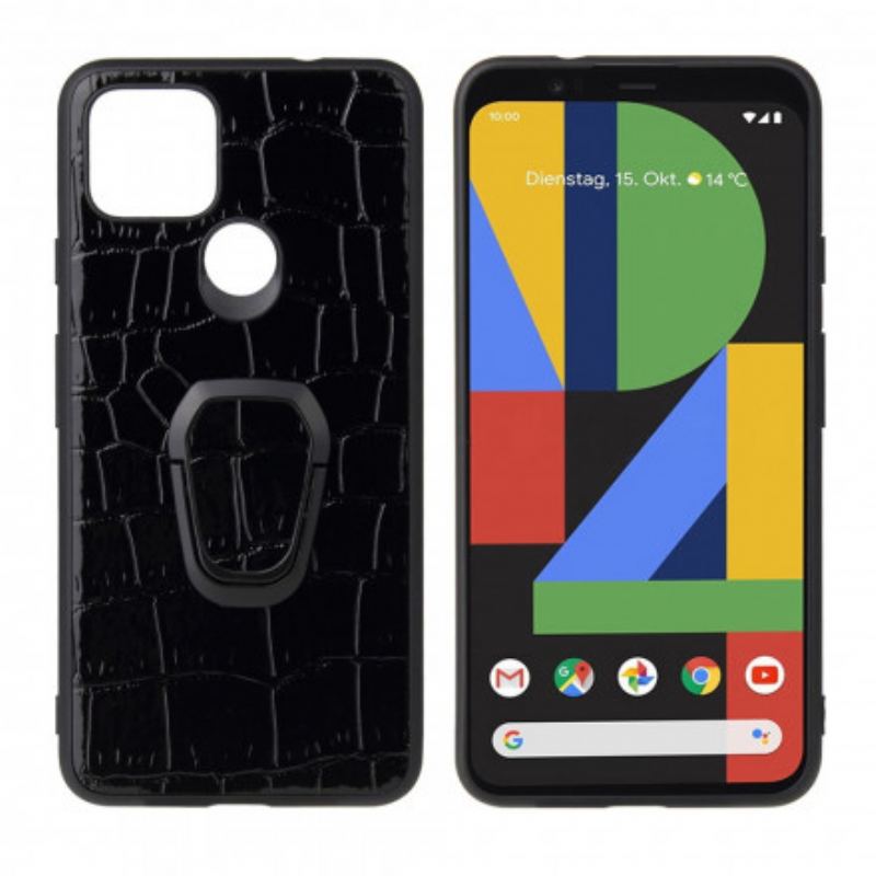 Coque Google Pixel 4a 5G Style Crocodile Anneau-Support