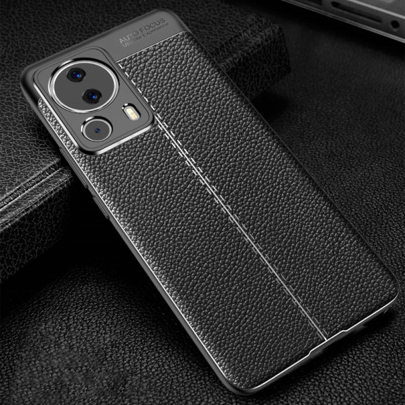 Coque Xiaomi 13 Lite Effet Cuir Litchi Double Line