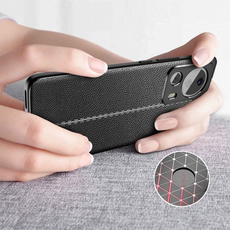 Coque Xiaomi 13 Lite Effet Cuir Litchi Double Line