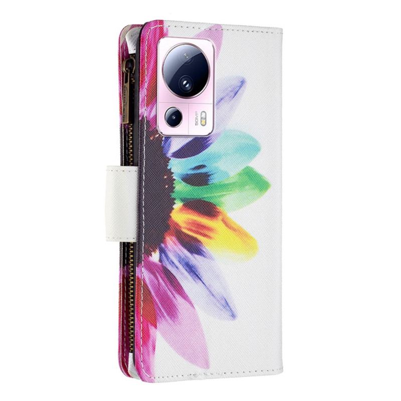 Housse Xiaomi 13 Lite Portefeuille Fleur