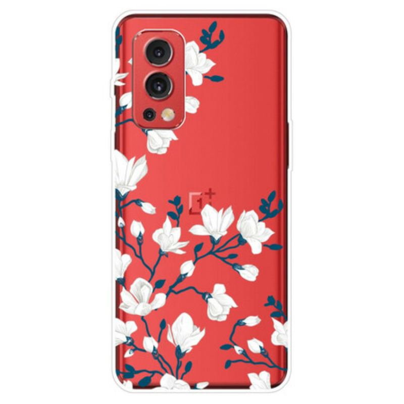 Coque OnePlus Nord 2 5G Fleurs Blanches