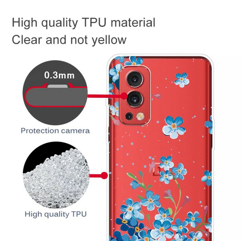 Coque OnePlus Nord 2 5G Fleurs Bleues