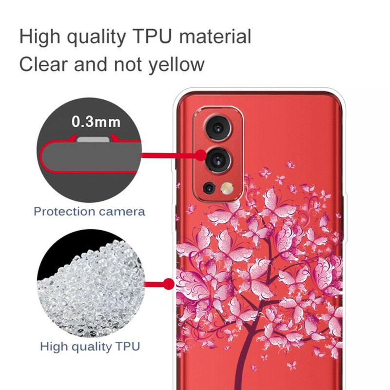 Coque OnePlus Nord 2 5G Transparente Arbre à Papillons