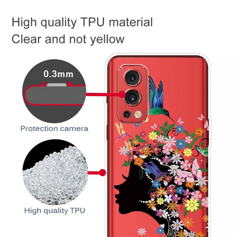 Coque OnePlus Nord 2 5G Transparente Chevelure Fleuri