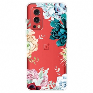 Coque OnePlus Nord 2 5G Transparente Fleurs Aquarelle