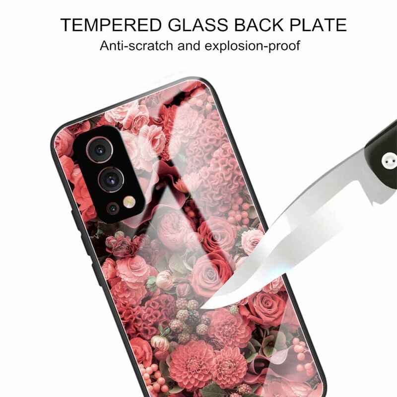 Coque OnePlus Nord 2 5G Verre trempé Fleurs Roses