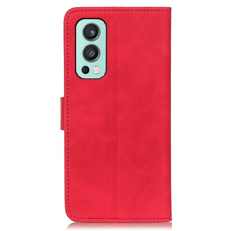 Housse OnePlus Nord 2 5G Mate Effet Cuir Vintage KHAZNEH