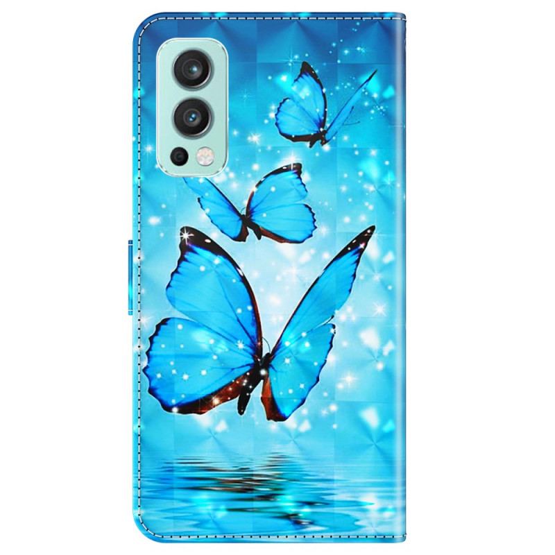 Housse OnePlus Nord 2 5G Papillons Bleus Volants