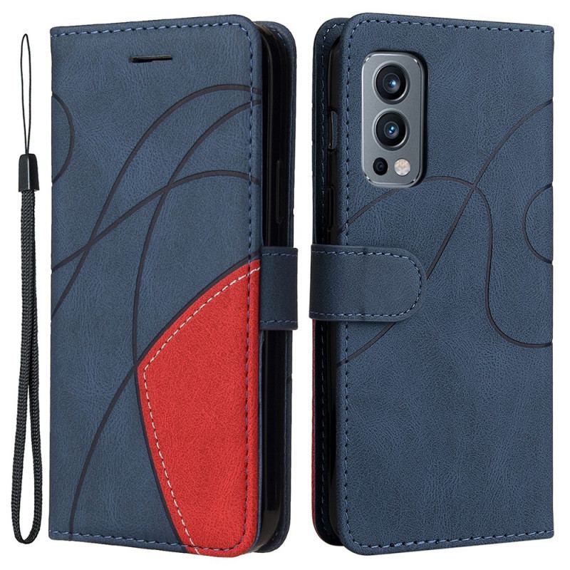 Housse OnePlus Nord 2 5G Simili Cuir Bicolore Signature