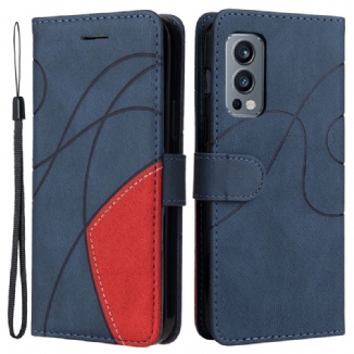 Housse OnePlus Nord 2 5G Simili Cuir Bicolore Signature