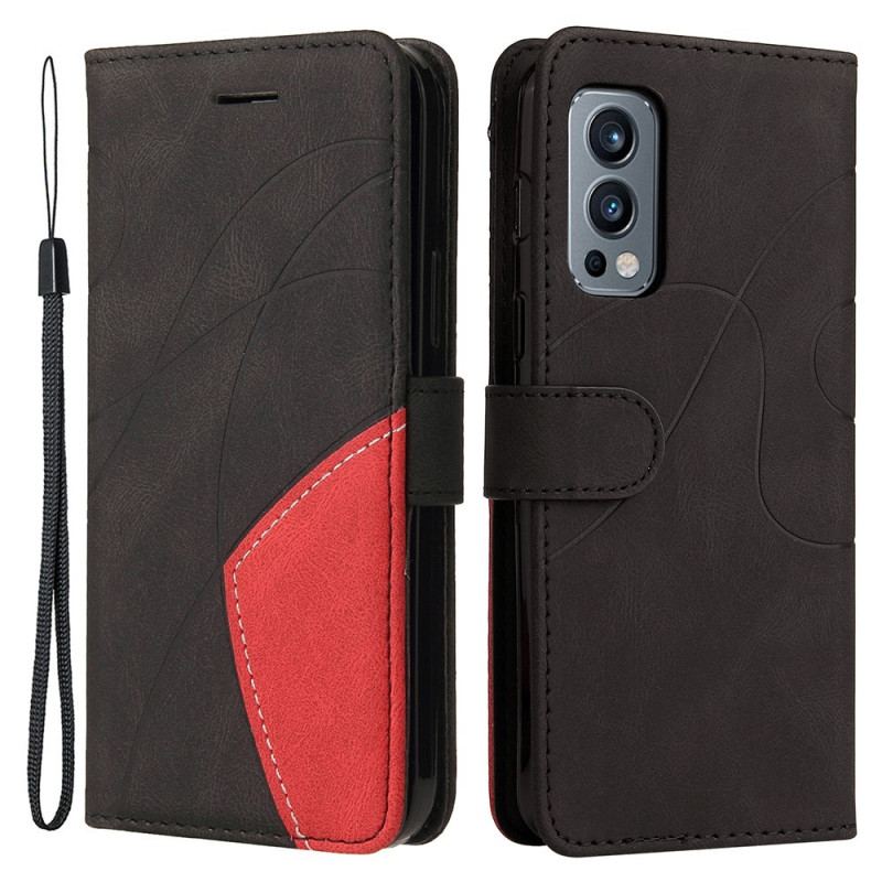 Housse OnePlus Nord 2 5G Simili Cuir Bicolore Signature