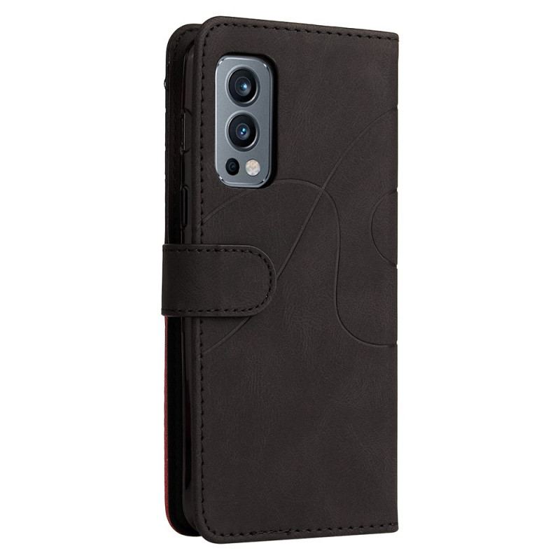 Housse OnePlus Nord 2 5G Simili Cuir Bicolore Signature