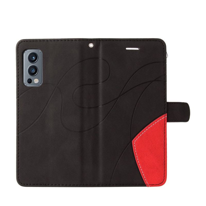 Housse OnePlus Nord 2 5G Simili Cuir Bicolore Signature