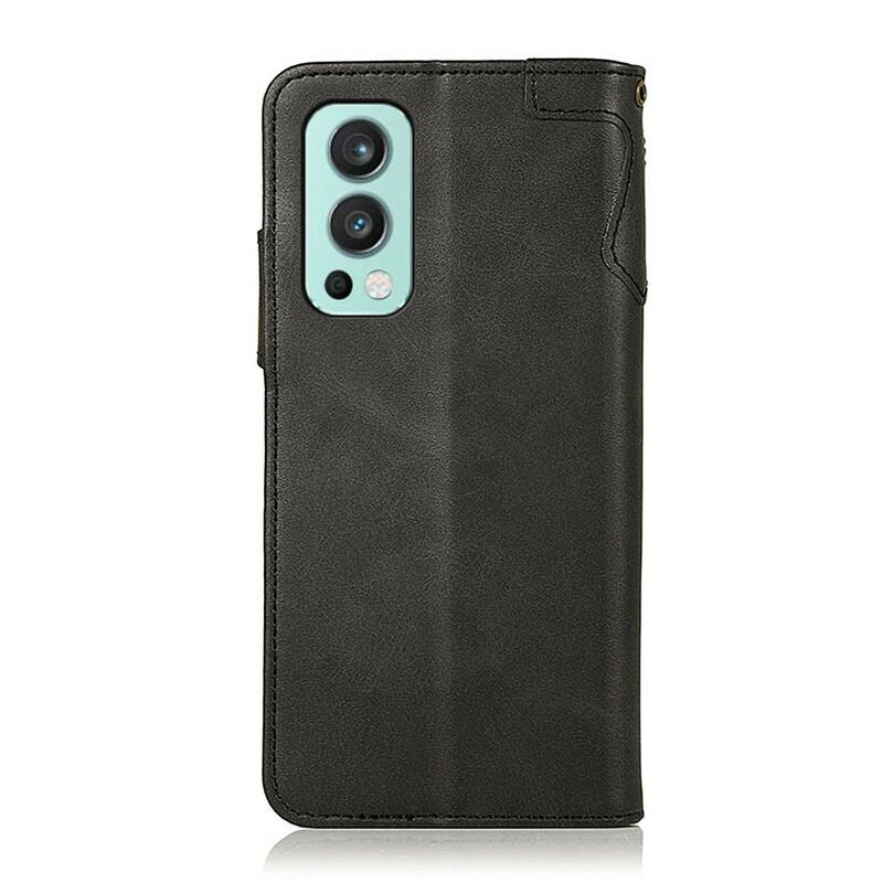 Housse OnePlus Nord 2 5G Simili Cuir Bouton KHAZNEH