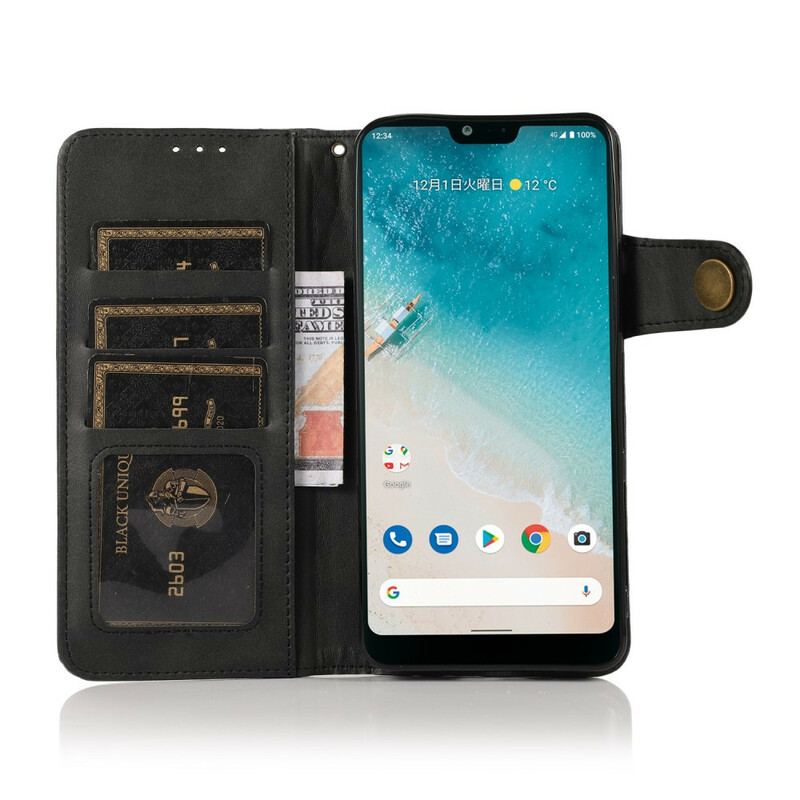 Housse OnePlus Nord 2 5G Simili Cuir Bouton KHAZNEH