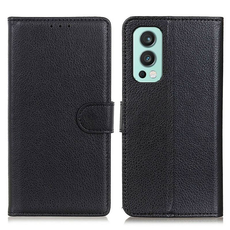 Housse OnePlus Nord 2 5G Simili Cuir Litchi