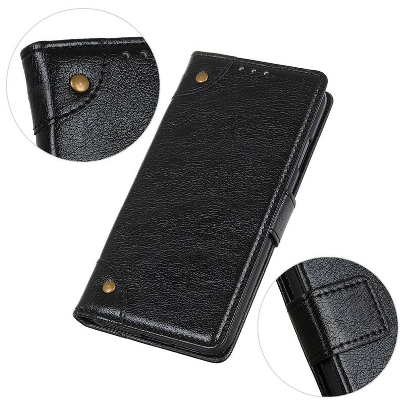 Housse OnePlus Nord 2 5G Style Cuir Nappa Rivets Vintage