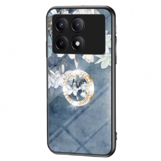 Coque Poco X6 Pro 5G Verre Trempé Anneau-Support Florale